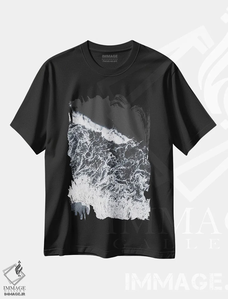 تیشرت مشکی طرح دار توری دریایی، تزئینی اثر اینگرید بدوز | immage.ir