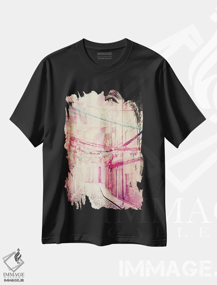تیشرت مشکی طرح دار مهمانی خیابانی، مدیوم اثر اینگرید بدوز | immage.ir