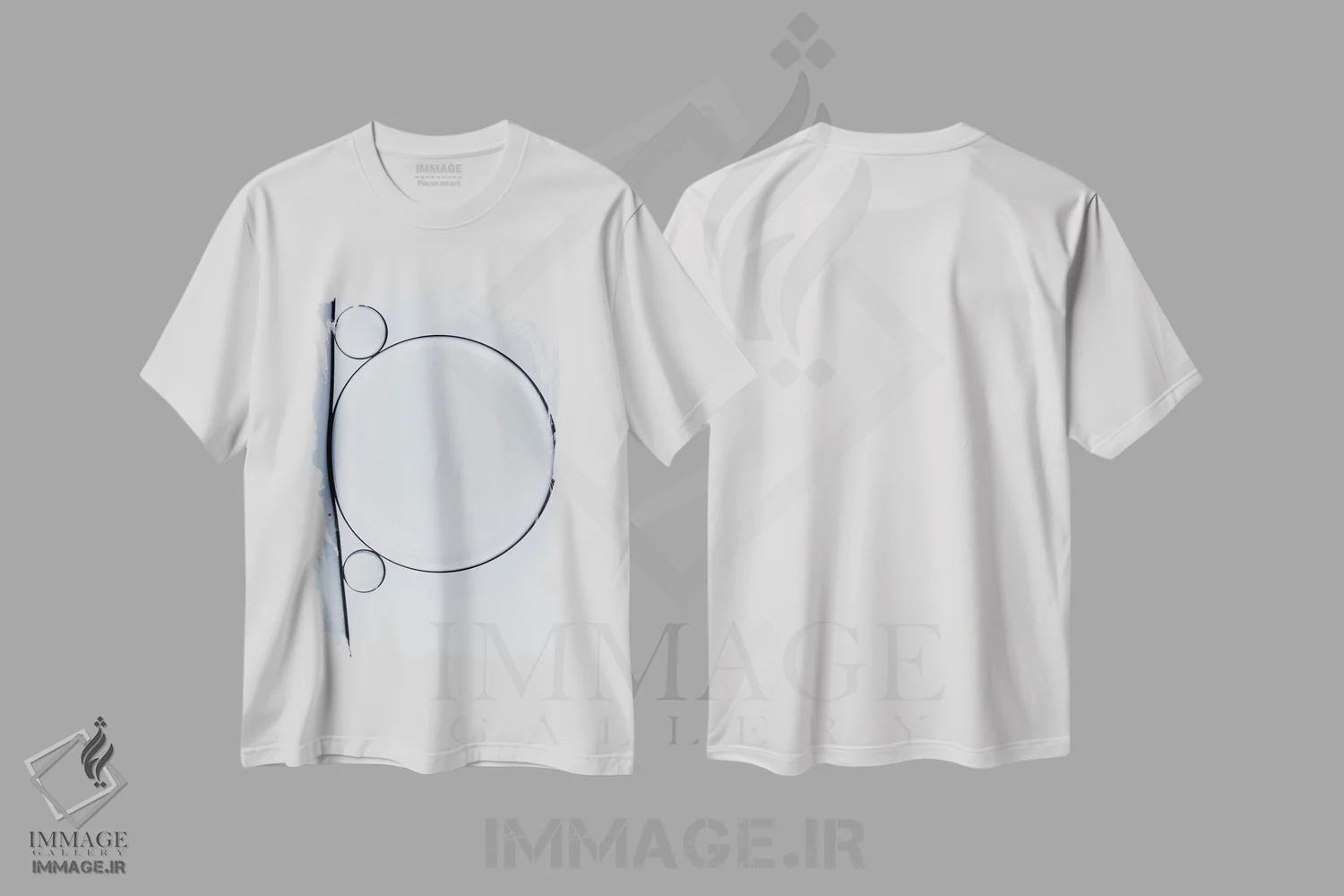 تیشرت سفید طرح دار آبستره روغن و آب اثر اینگرید بدوز | immage.ir