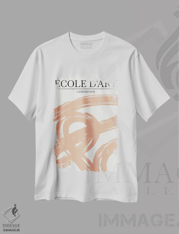 تیشرت سفید طرح دار نمایشگاه II، آبستره اثر اینکادو | immage.ir