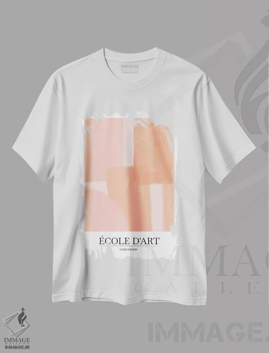 تیشرت سفید طرح دار نمایشگاه III، آبستره اثر اینکادو | فروشگاه ایماژ