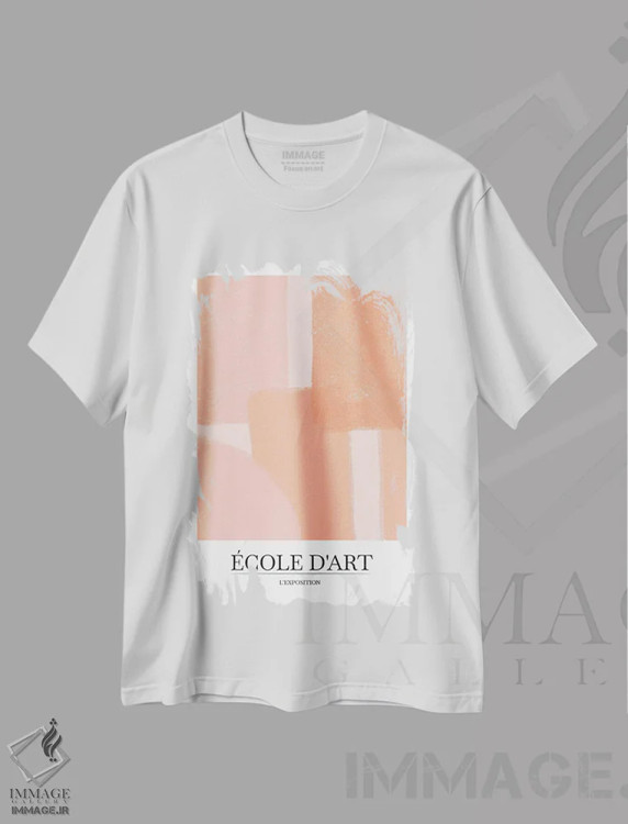 تیشرت سفید طرح دار نمایشگاه III، آبستره اثر اینکادو | فروشگاه ایماژ