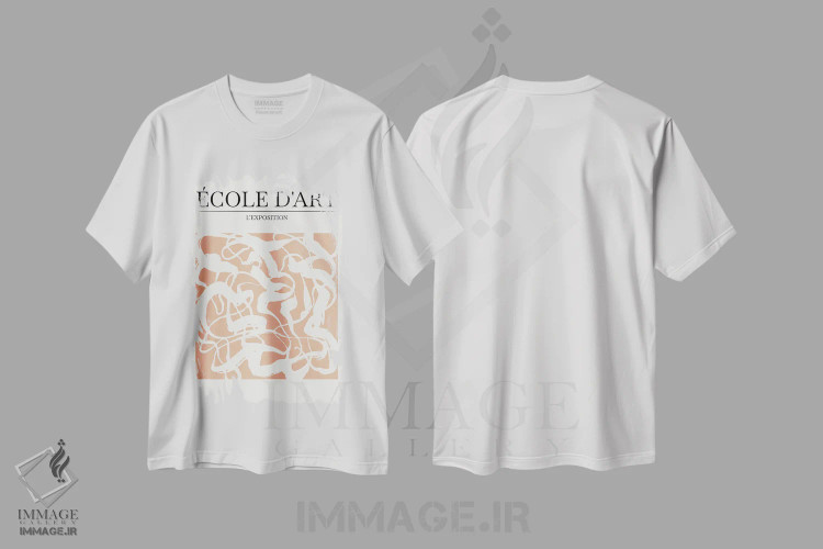 تیشرت سفید طرح دار نمایشگاه I، آبستره اثر اینکادو | فروشگاه ایماژ
