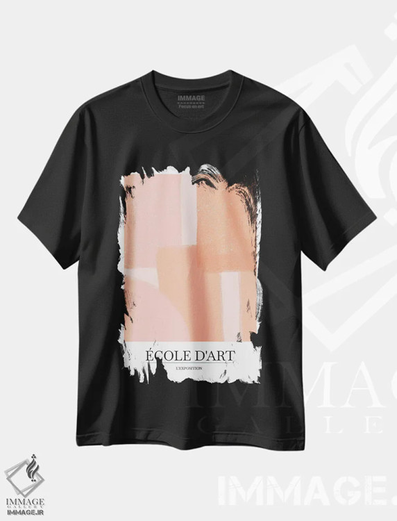 تیشرت مشکی طرح دار نمایشگاه III، آبستره اثر اینکادو | immage.ir