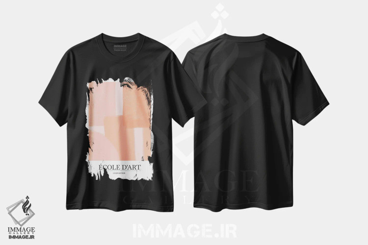 تیشرت مشکی طرح دار نمایشگاه III، آبستره اثر اینکادو | immage.ir