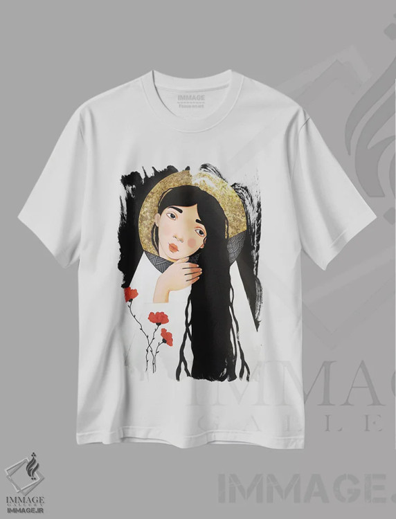 تیشرت سفید طرح دار درک، مدیوم اثر ایرینا پانِدوا | فروشگاه ایماژ