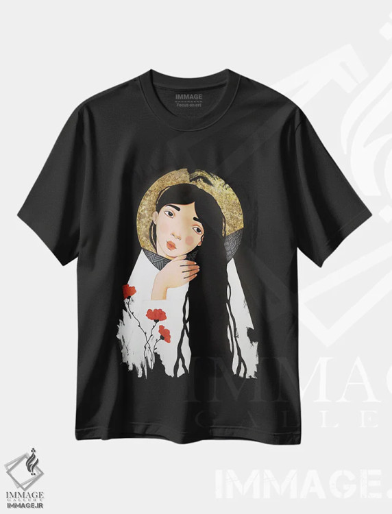 تیشرت مشکی طرح دار درک، مدیوم اثر ایرینا پانِدوا | immage.ir