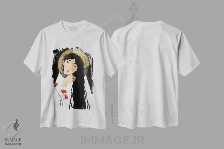 تیشرت سفید طرح دار درک، مدیوم اثر ایرینا پانِدوا | فروشگاه ایماژ
