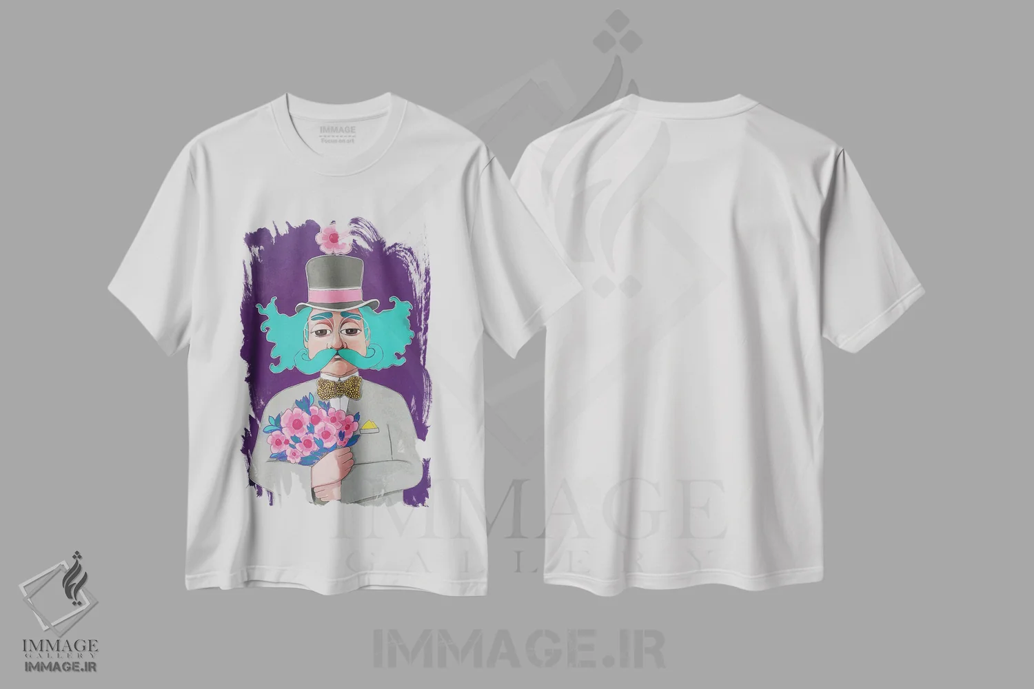 تیشرت سفید طرح دار رمانتیک مسن، مدیوم اثر ایرینا پانِدوا | فروشگاه ایماژ