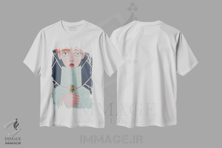 تیشرت سفید طرح دار زنبور، مدیوم اثر ایرینا پانِدوا | immage.ir