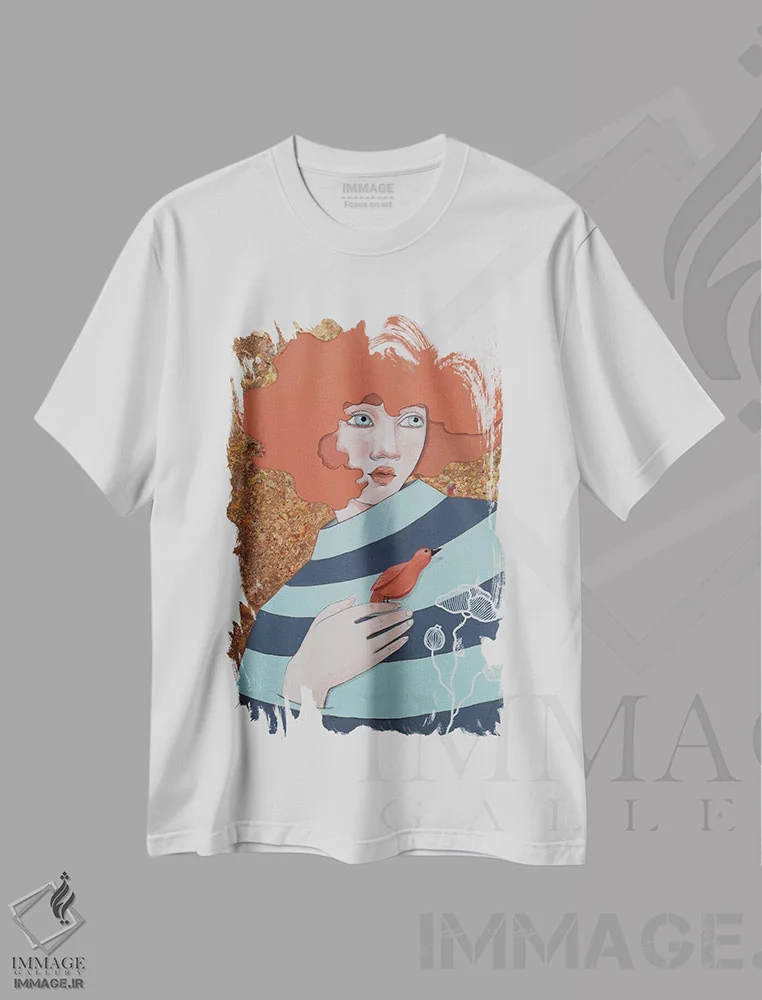 تیشرت سفید طرح دار ماشا، مدیوم اثر ایرینا پانِدوا | فروشگاه ایماژ