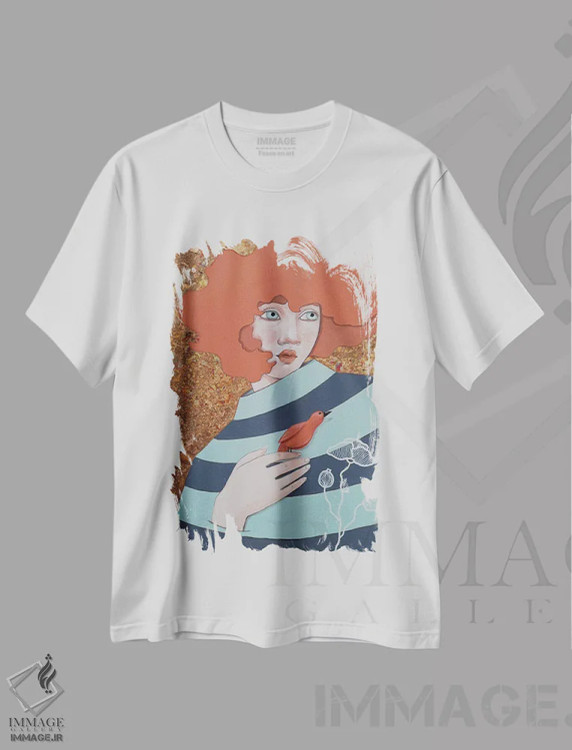 تیشرت سفید طرح دار ماشا، مدیوم اثر ایرینا پانِدوا | فروشگاه ایماژ