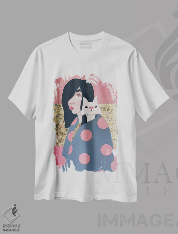 تیشرت سفید طرح دار آدم من، مدیوم اثر ایرینا پانِدوا | فروشگاه ایماژ