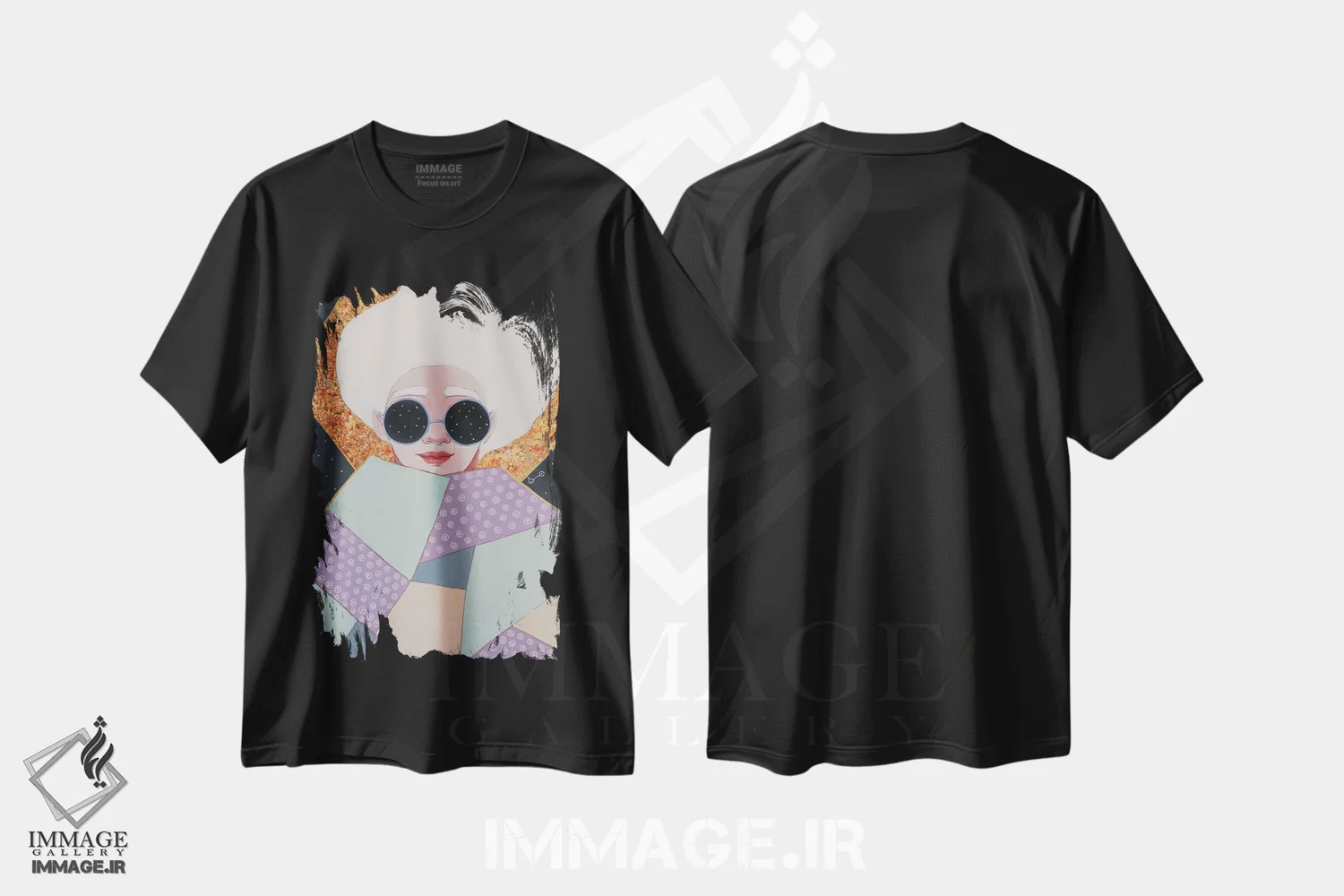 تیشرت مشکی طرح دار ستاره بینی، مدیوم اثر ایرینا پانِدوا | فروشگاه ایماژ