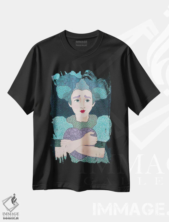 تیشرت مشکی طرح دار ملکه دل ها، مدیوم اثر ایرینا پانِدوا | immage.ir