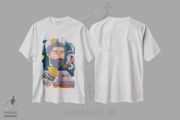 تیشرت سفید طرح دار آدم امروز و فردا کن، مدیوم اثر ایرینا پانِدوا | فروشگاه ایماژ