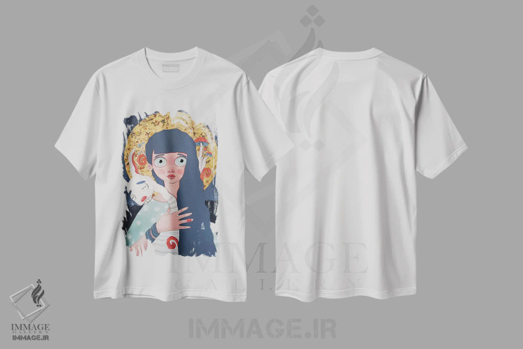 تیشرت سفید طرح دار خرگوش، مدیوم اثر ایرینا پانِدوا | فروشگاه ایماژ