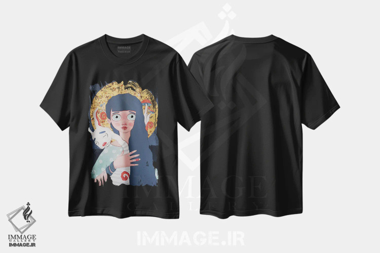 تیشرت مشکی طرح دار خرگوش، مدیوم اثر ایرینا پانِدوا | immage.ir