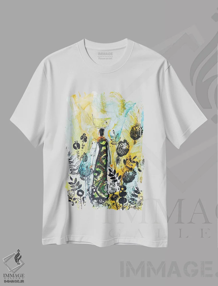 تیشرت سفید طرح دار زنان قبیله ای آفریقایی ۶، دکور آفریقایی اثر ایرینا رومیانسه وا | فروشگاه ایماژ