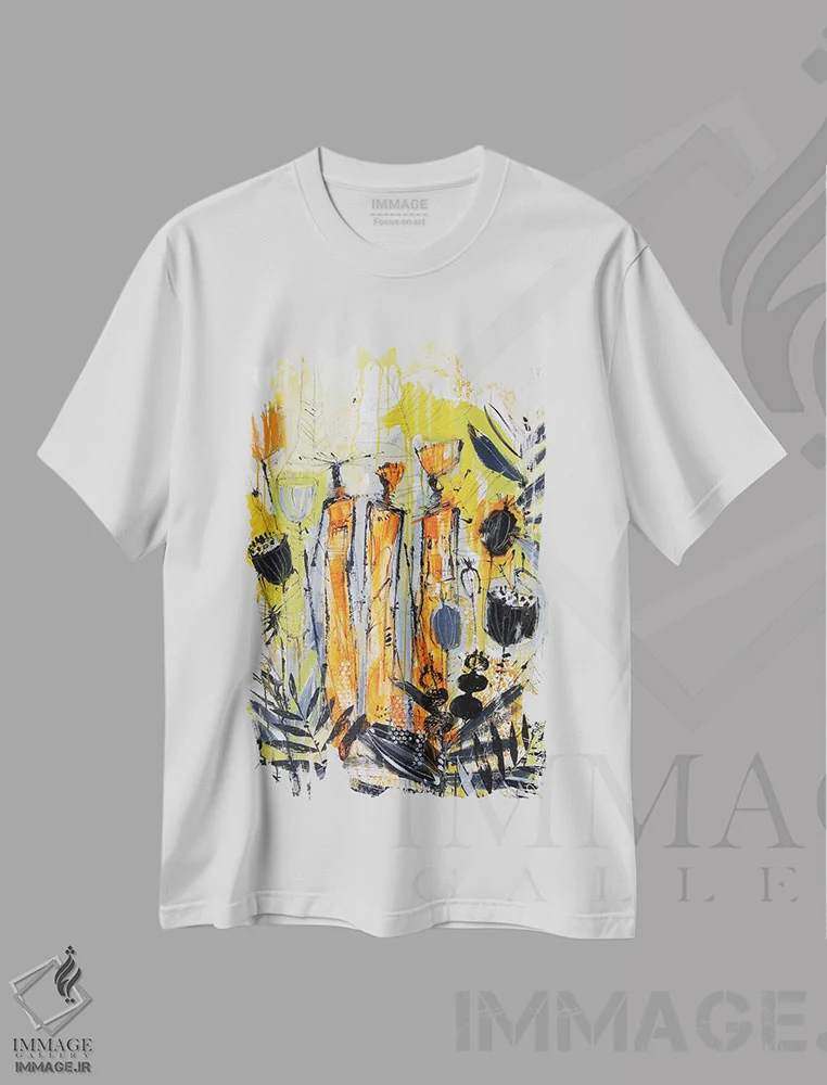 تیشرت سفید طرح دار زنان قبیله ای آفریقایی ۵، دکور آفریقایی اثر ایرینا رومیانسه وا | immage.ir