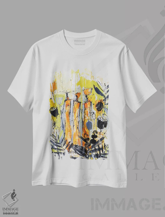 تیشرت سفید طرح دار زنان قبیله ای آفریقایی ۵، دکور آفریقایی اثر ایرینا رومیانسه وا | immage.ir