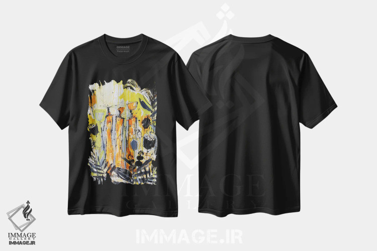 تیشرت مشکی طرح دار زنان قبیله ای آفریقایی ۵، دکور آفریقایی اثر ایرینا رومیانسه وا | فروشگاه ایماژ