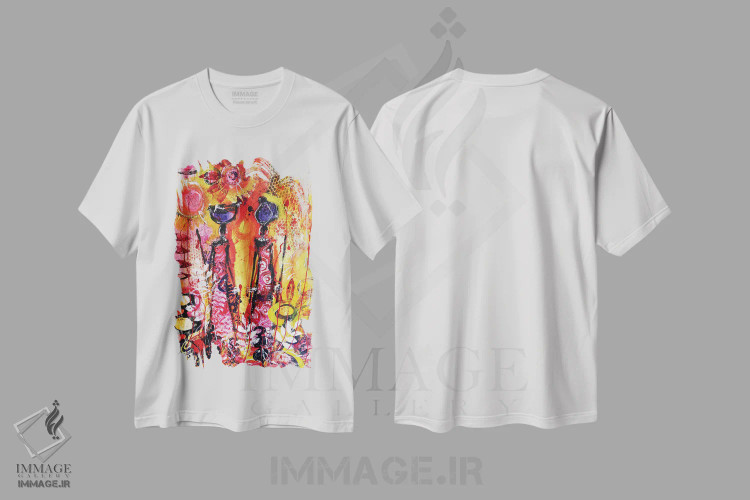 تیشرت سفید طرح دار زنان قبیله ای آفریقایی ۷، دکور آفریقایی اثر ایرینا رومیانسه وا | immage.ir