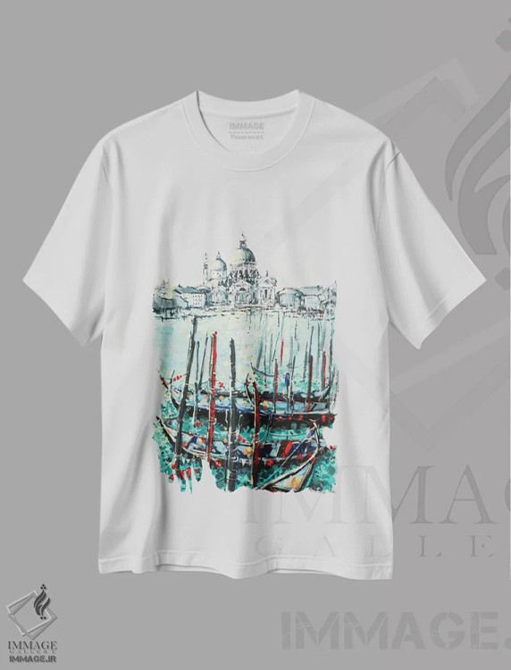 تیشرت سفید طرح دار کلیسای سنت مارک، تزئینی اثر ایرینا رومیانسه وا | immage.ir