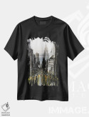 تیشرت مشکی طرح دار شهر نیویورک، دکور معاصر اثر ایرینا رومیانسه وا | فروشگاه ایماژ