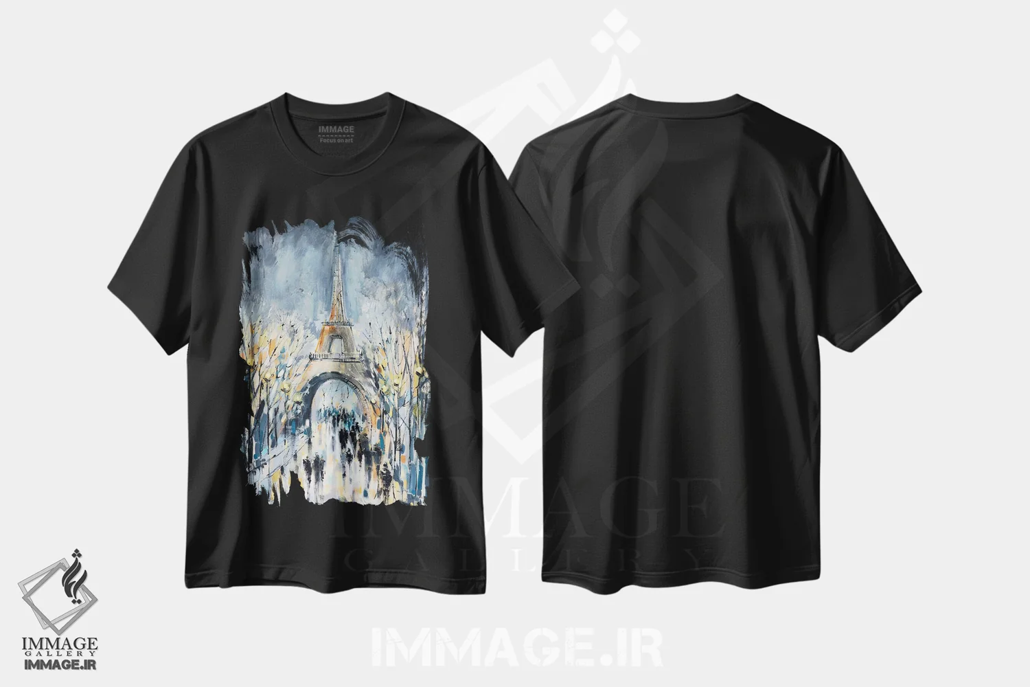 تیشرت مشکی طرح دار پاریس، دکور معاصر اثر ایرینا رومیانسه وا | immage.ir