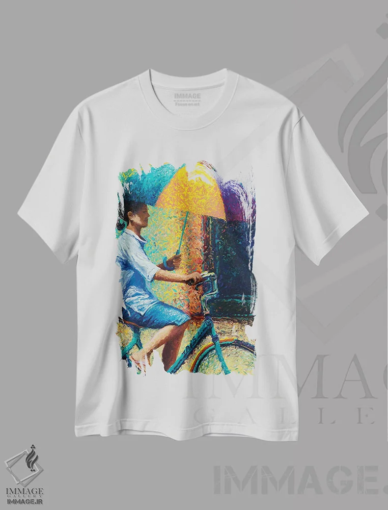 تیشرت سفید طرح دار آفتابگیر تایلندی من، هنر فاخر معاصر اثر آیریس اسکات | فروشگاه ایماژ