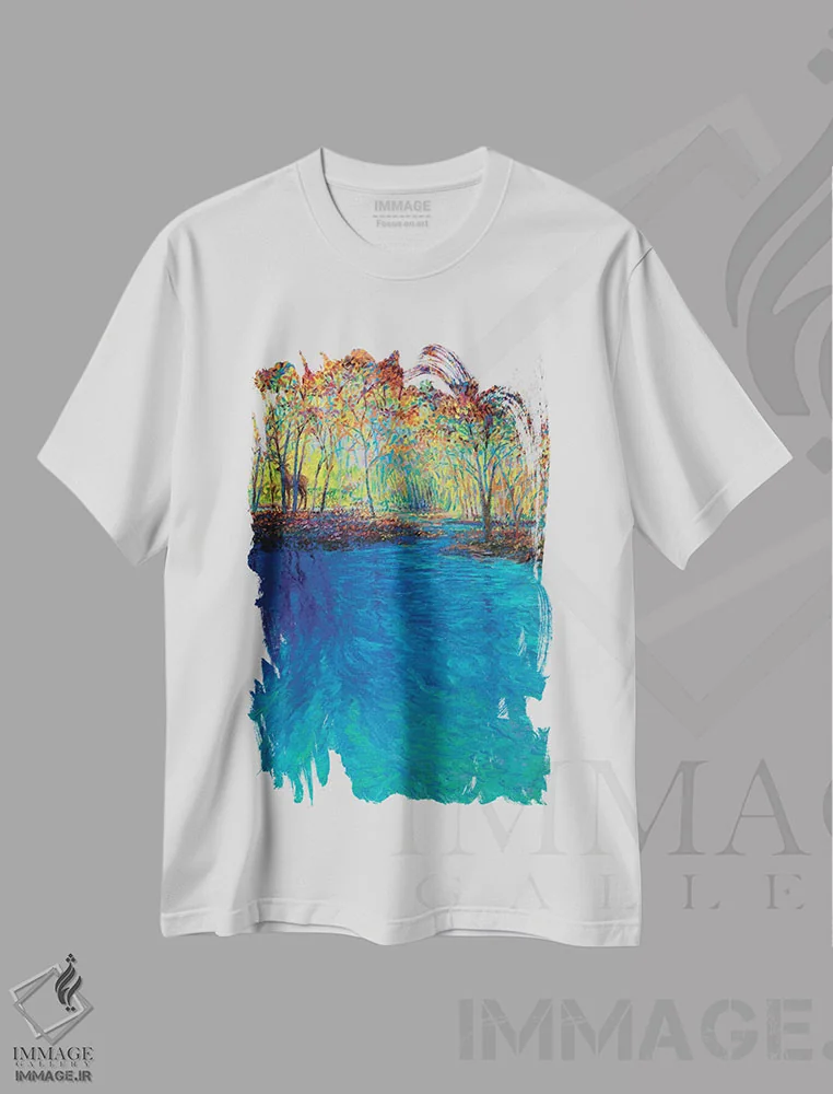 تیشرت سفید طرح دار کئولادو، هنر فاخر معاصر اثر آیریس اسکات | فروشگاه ایماژ