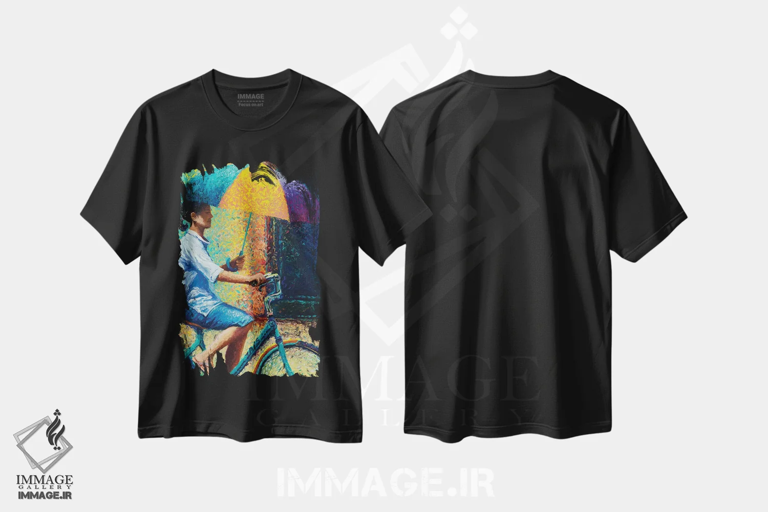 تیشرت مشکی طرح دار آفتابگیر تایلندی من، هنر فاخر معاصر اثر آیریس اسکات | immage.ir
