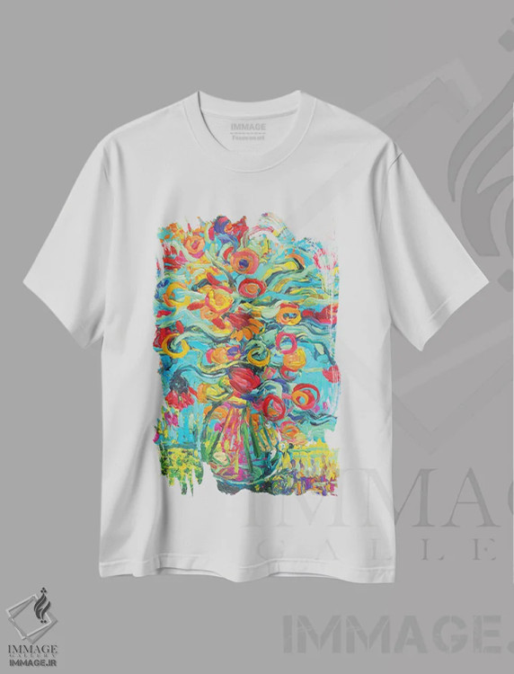 تیشرت سفید طرح دار سمارا چیکا، دکور معاصر اثر آیریس اسکات | immage.ir