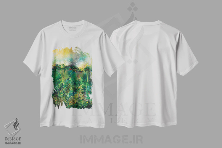 تیشرت سفید طرح دار شکوفهٔ کنگر فرنگی، دکور معاصر اثر آیریس اسکات | immage.ir