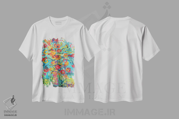 تیشرت سفید طرح دار سمارا چیکا، دکور معاصر اثر آیریس اسکات | immage.ir