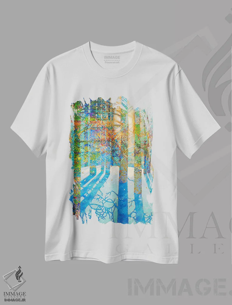 تیشرت سفید طرح دار پس از بارش برف، دکور معاصر اثر آیریس اسکات | immage.ir