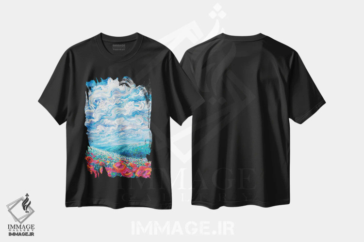 تیشرت مشکی طرح دار آرکادیا، دکور معاصر اثر آیریس اسکات | immage.ir