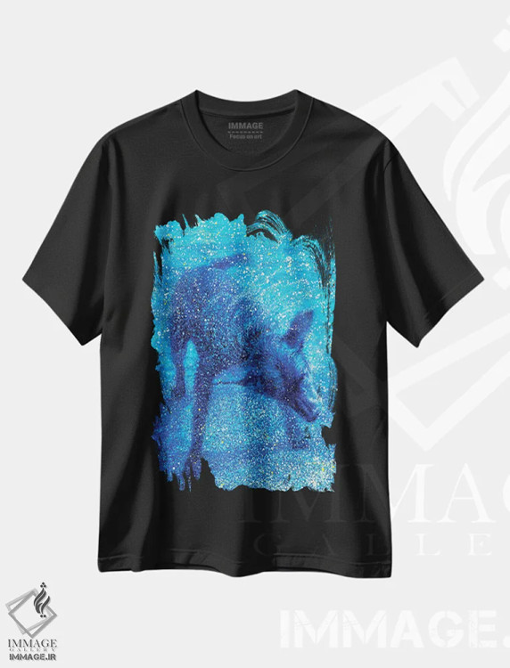 تیشرت مشکی طرح دار سرزنده، هنر فاخر معاصر اثر آیریس اسکات | فروشگاه ایماژ
