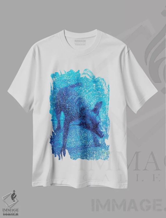 تیشرت سفید طرح دار سرزنده، هنر فاخر معاصر اثر آیریس اسکات | immage.ir
