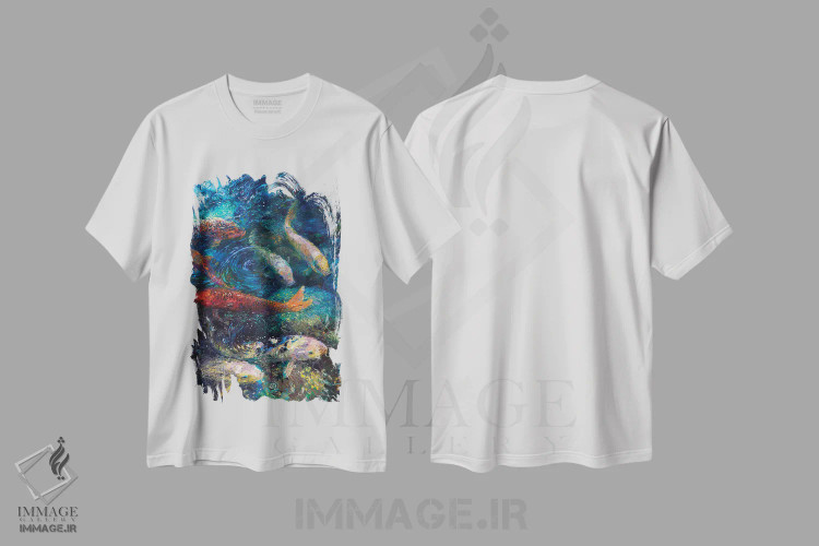 تیشرت سفید طرح دار دم را غنیمت شمار، هنر فاخر معاصر اثر آیریس اسکات | فروشگاه ایماژ