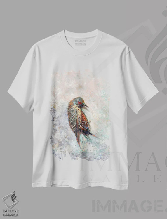 تیشرت سفید طرح دار سوسو زدن در نور، دکور معاصر اثر آیریس اسکات | فروشگاه ایماژ