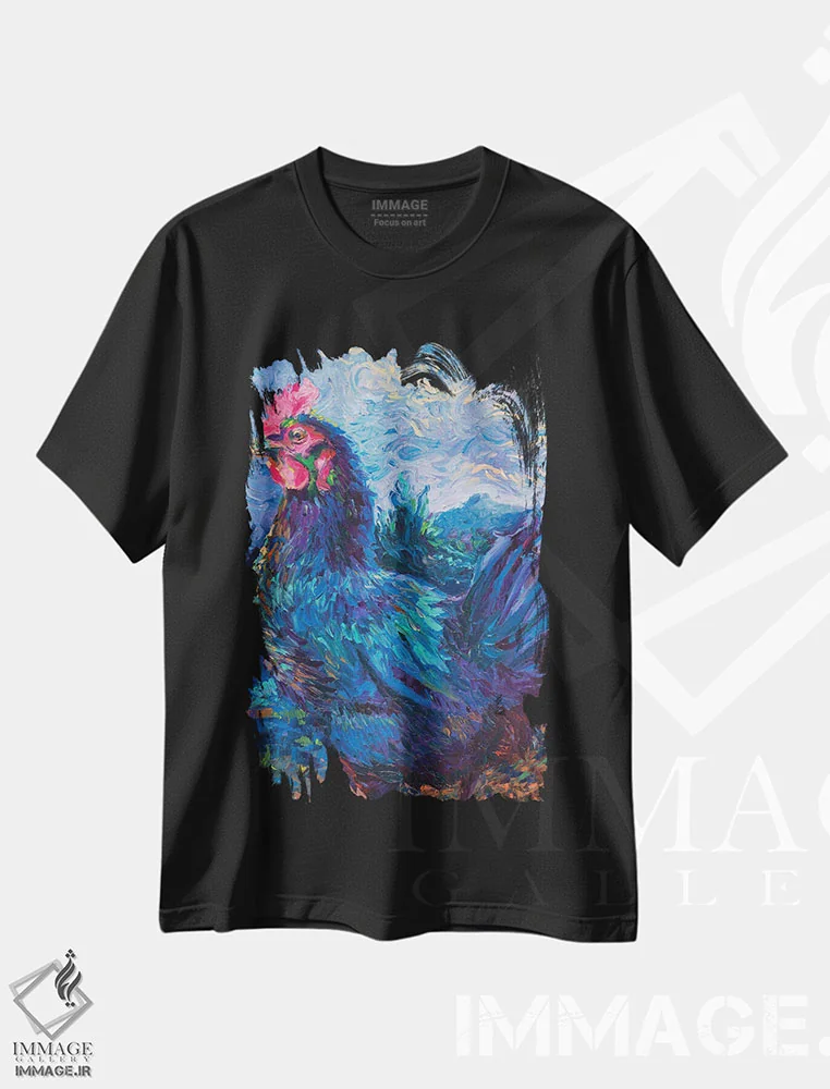 تیشرت مشکی طرح دار بانوان، دکور معاصر اثر آیریس اسکات | فروشگاه ایماژ