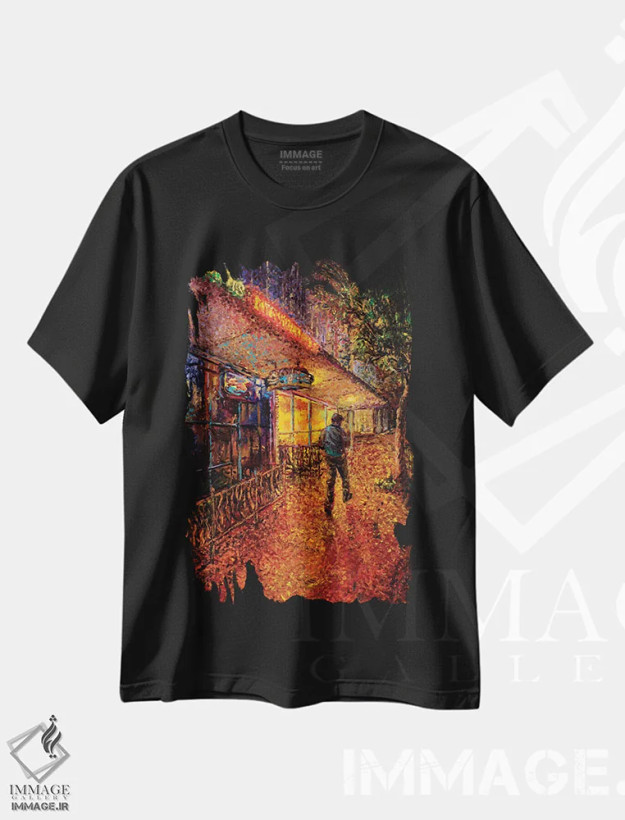 تیشرت مشکی طرح دار بار سگی نورم، هنر فاخر معاصر اثر آیریس اسکات | فروشگاه ایماژ