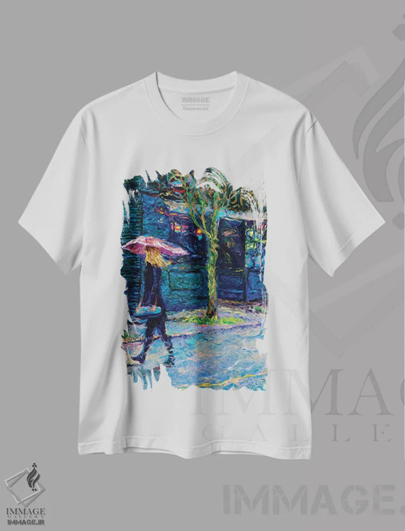 تیشرت سفید طرح دار پیکولیای قدیمی، هنر فاخر معاصر اثر آیریس اسکات | فروشگاه ایماژ