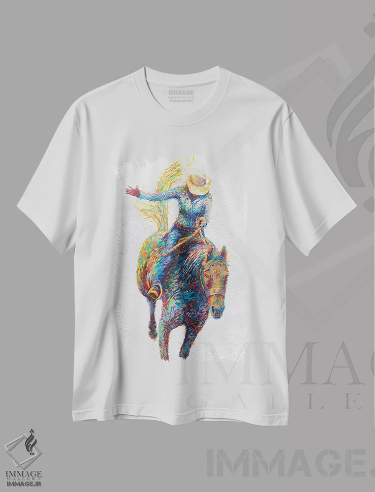 تیشرت سفید طرح دار رودئو، هنر فاخر معاصر اثر آیریس اسکات | immage.ir