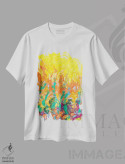تیشرت سفید طرح دار YM 105 اثر آیریس اسکات ابسترکتز | immage.ir