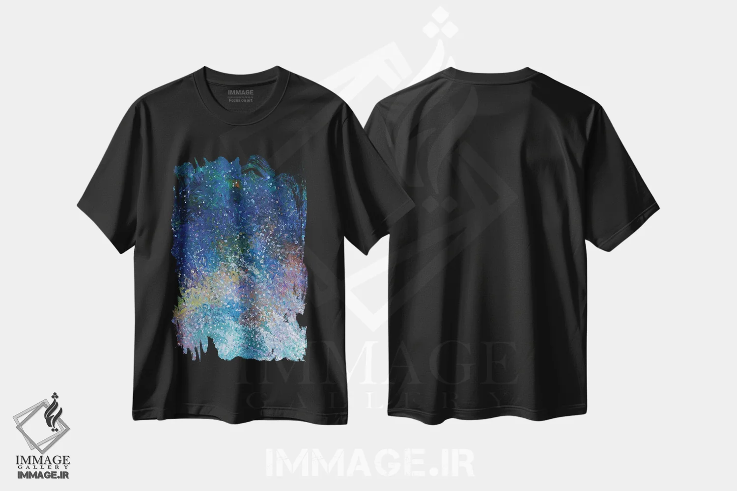 تیشرت مشکی طرح دار DC 032 اثر آیریس اسکات ابسترکتز | immage.ir