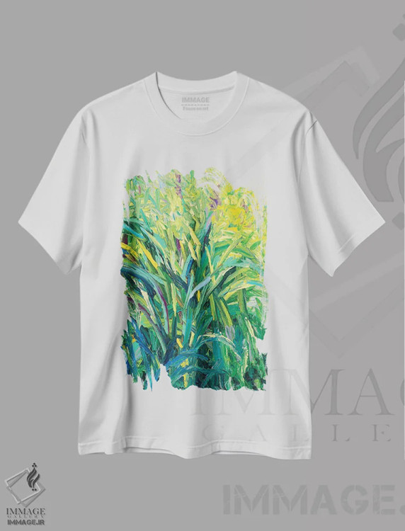 تیشرت سفید طرح دار GM 058، آبستره اثر آیریس اسکات ابسترکتز | immage.ir