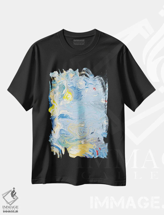 تیشرت مشکی طرح دار LC 074 اثر آیریس اسکات ابسترکتز | فروشگاه ایماژ